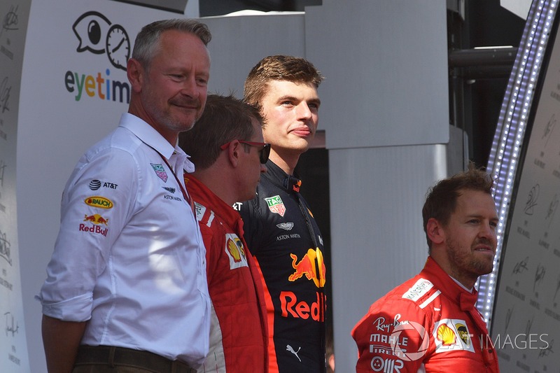 Podio: Max Verstappen, Red Bull Racing, Kimi Raikkonen, Ferrari, Sebastian Vettel, Ferrari, Jonathan Wheatley, Red Bull Racing Team Manager