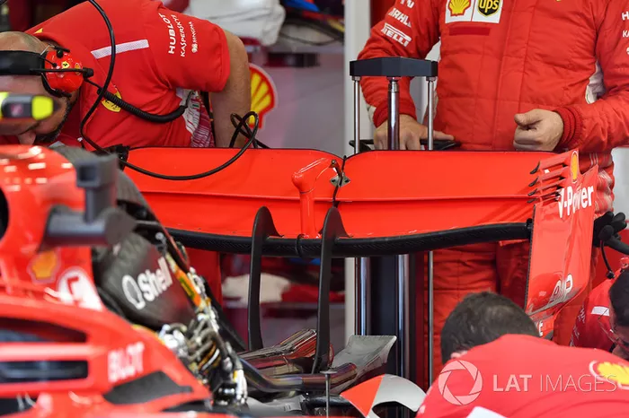 L'aileron arrière de la Ferrari SF71H