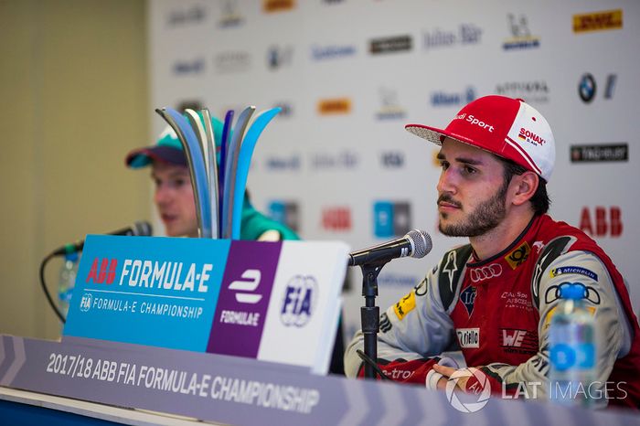 Daniel Abt, Audi Sport ABT Schaeffler, Oliver Turvey, NIO Formula E Team, en la rueda de prensa