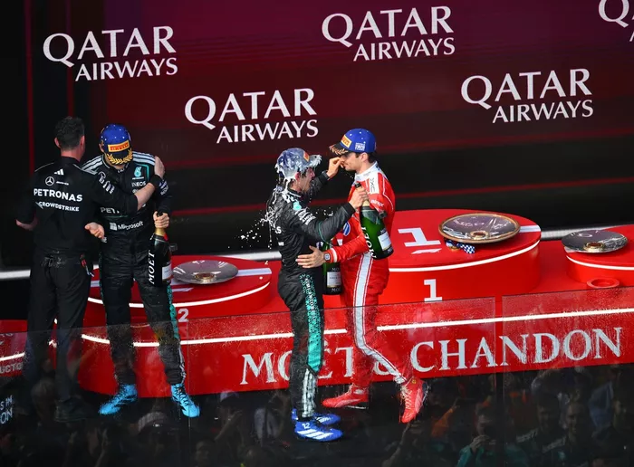 Charles Leclerc, Ferrari, George Russell, Mercedes, Andrea Kimi Antonelli, Mercedes
