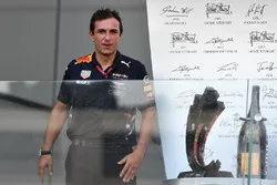 Pierre Wache, Red Bull Racing Chief Engineer Performance Engineering on the podium