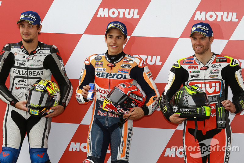 Calificación: segundo puesto Karel Abraham, Aspar Racing Team, ganador de la pole Marc Márquez, Reps