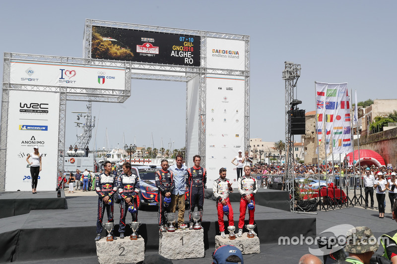 Podio: i vincitori Thierry Neuville, Nicolas Gilsoul, Hyundai Motorsport Hyundai i20 Coupe WRC, al secondo posto Sébastien Ogier, Julien Ingrassia, M-Sport Ford WRT Ford Fiesta WRC, al terzo posto Esapekka Lappi, Janne Ferm, Toyota Gazoo Racing WRT Toyota Yaris WRC