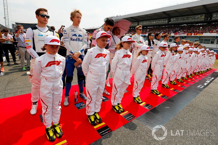 Stoffel Vandoorne, McLaren, Brendon Hartley, Toro Rosso, Esteban Ocon, Force India, Lewis Hamilton, Mercedes AMG F1, Sergey Sirotkin, Williams, Sergio Perez, Force India, Carlos Sainz Jr, Renault Sport F1 Team, Romain Grosjean, Haas F1 Team, Max Verstappen, Red Bull Racing, y Valtteri Bottas, Mercedes AMG F1