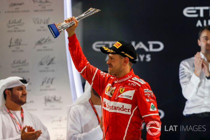 Podio: tercer lugar Sebastian Vettel, Ferrari