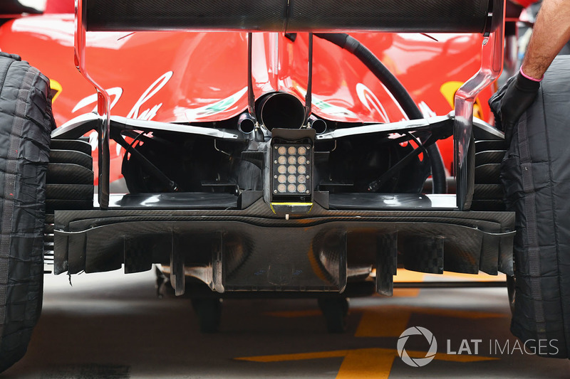 Ferrari SF71H detalle del difusor trasero