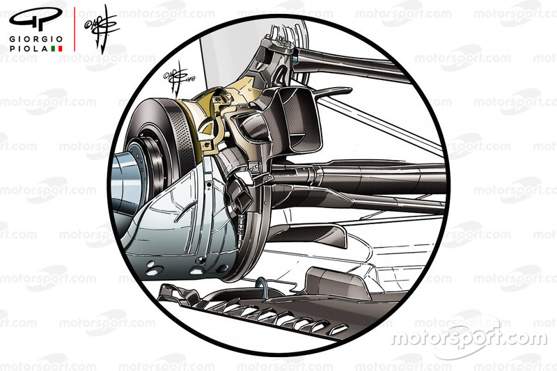 La suspension arrière de la Mercedes AMG F1 W09