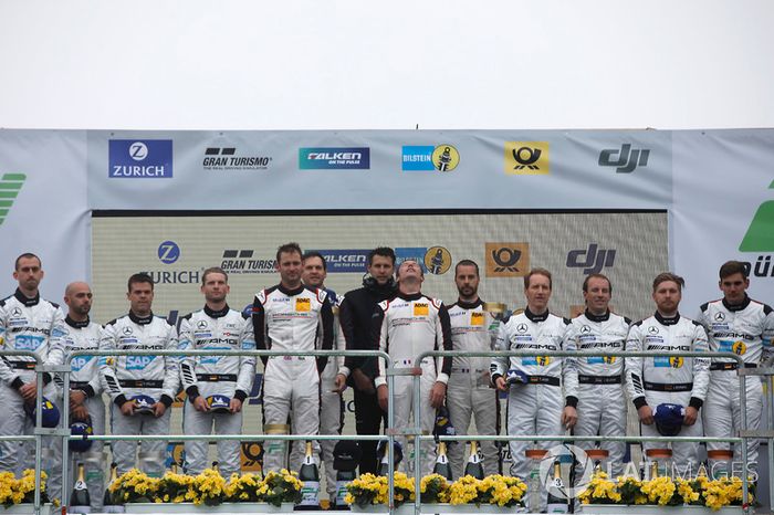 Podium: Ganadores #912 Manthey Racing Porsche 911 GT3 R: Richard Lietz, Patrick Pilet, Frédéric Makowiecki, Nick Tandy, segundos #4 Mercedes-AMG Team Black Falcon Mercedes-AMG GT3: Maro Engel, Adam Christodoulou, Manuel Metzger, Dirk Müller, terceros #5 Me