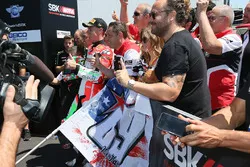 Le vainqueur Chaz Davies, Ducati Team