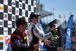 Podium: race winner Alvaro Parente, K-Pax Racing, second place Patrick Long, Wright Motorsports, third place Michael Cooper, Cadillac Racing