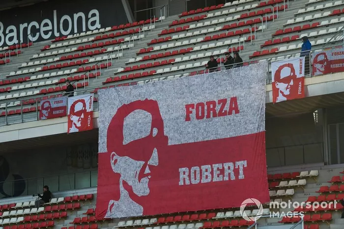 Striscioni a supporto di Robert Kubica, Williams Racing