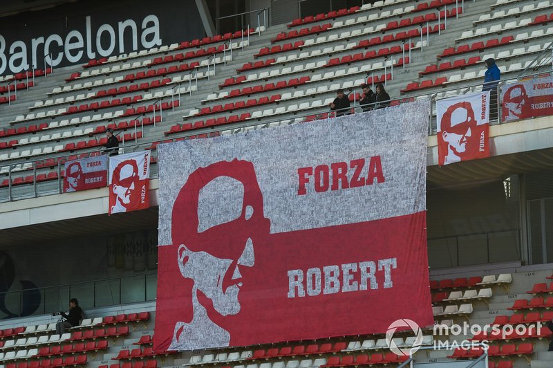 Striscioni a supporto di Robert Kubica, Williams Racing
