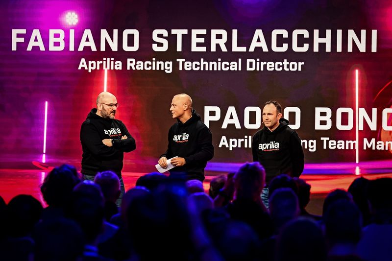 Fabiano Sterlacchini, Director Técnico Aprilia Racing, Paolo Bonoro, Team manager Aprilia Racing