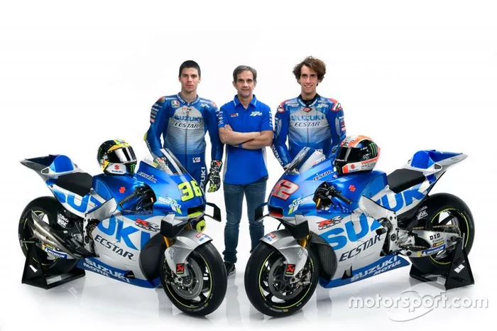 Joan Mir, Alex Rins, Team Suzuki MotoGP and Davide Brivio, Team manager Team Suzuki MotoGP