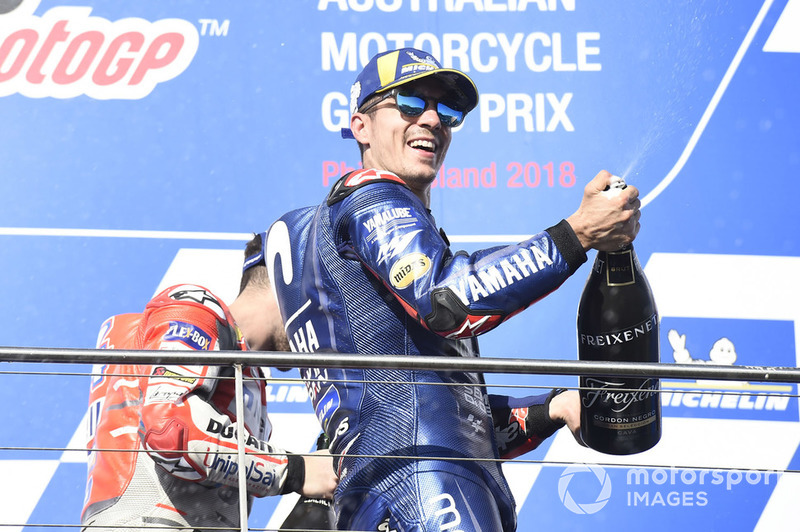 Podio: ganador de la carrera Maverick Viñales, Yamaha Factory Racing