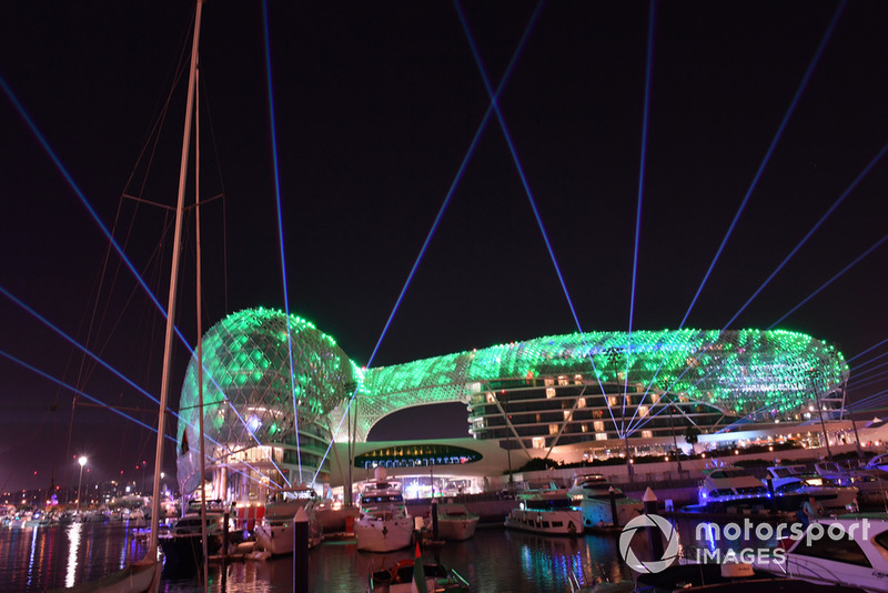 Yas Vicery and Yas Marina at night 