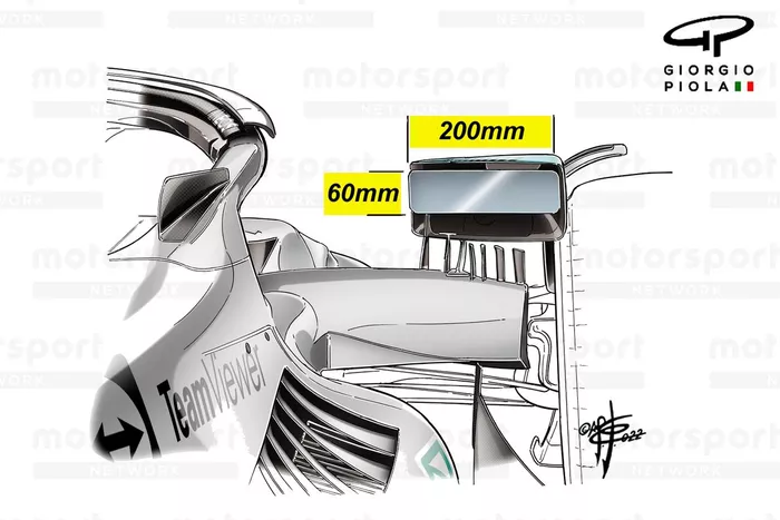 Mercedes W13 2023 mirrors dim
