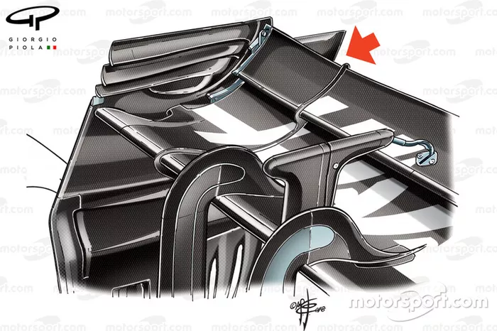 Haas VF-18 rear wing, Belgian GP