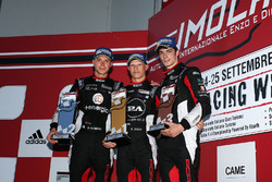 Il podio della seconda gara di Imola della Carrera Cup Italia