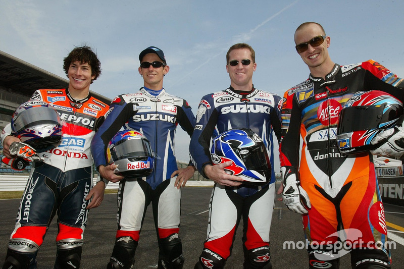 Nicky Hayden, Repsol Honda Team, John Hopkins, Team Suzuki, Kenny Roberts Jr., Team Suzuki, Colin Edwards, Aprilia Racing