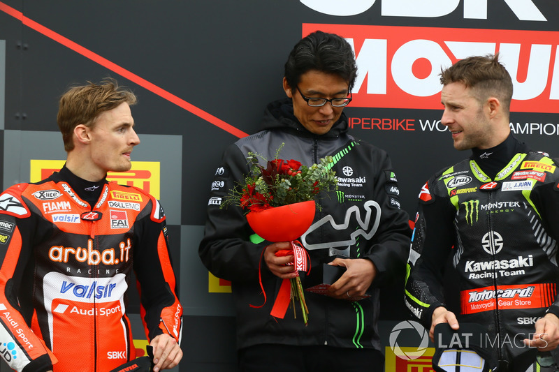 Podio: Chaz Davies, Aruba.it Racing-Ducati SBK Team, Jonathan Rea, Kawasaki Racing