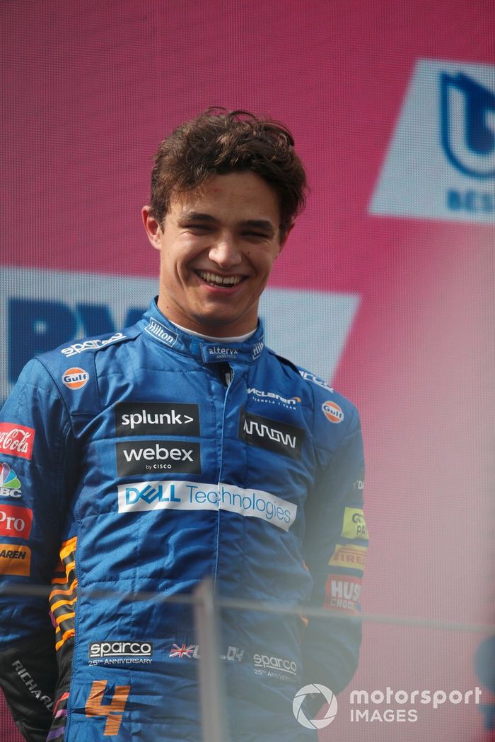 Podio: tercer lugar Lando Norris, McLaren