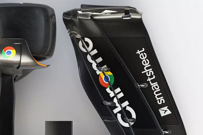 McLaren MCL60, detalle alerón delantero