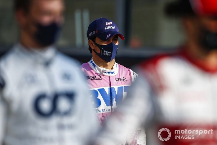 Sergio Pérez, Racing Point durante la foto de grupo de los pilotos al final de la temporada