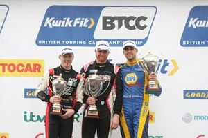 BTCC Podium, Rory Butcher, Toyota GAZOO Racing UK Toyota Corolla GR Sport, Josh Cook, Rich Energy BTC Racing Honda Civic Type R and Dan Cammish, NAPA Racing UK Ford Focus ST 