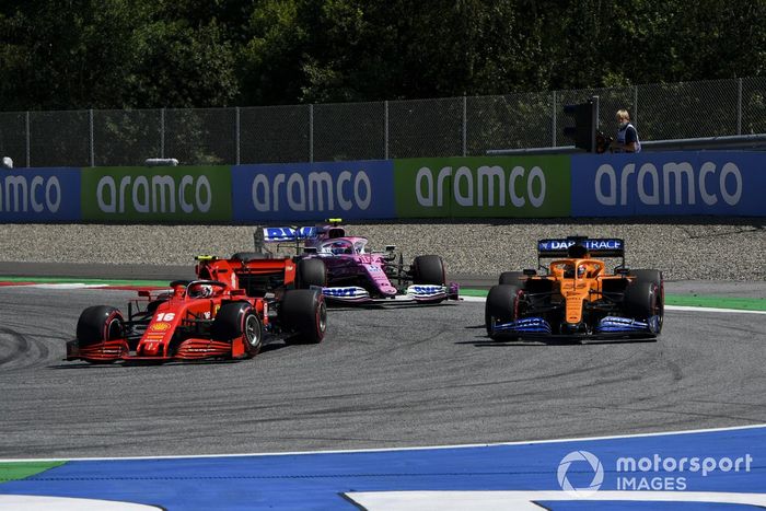 Charles Leclerc, Ferrari SF1000, Carlos Sainz Jr., McLaren MCL35, Lance Stroll, Racing Point RP20