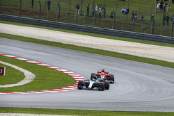 Valtteri Bottas, Mercedes-Benz F1 W08 and Sebastian Vettel, Ferrari SF70H