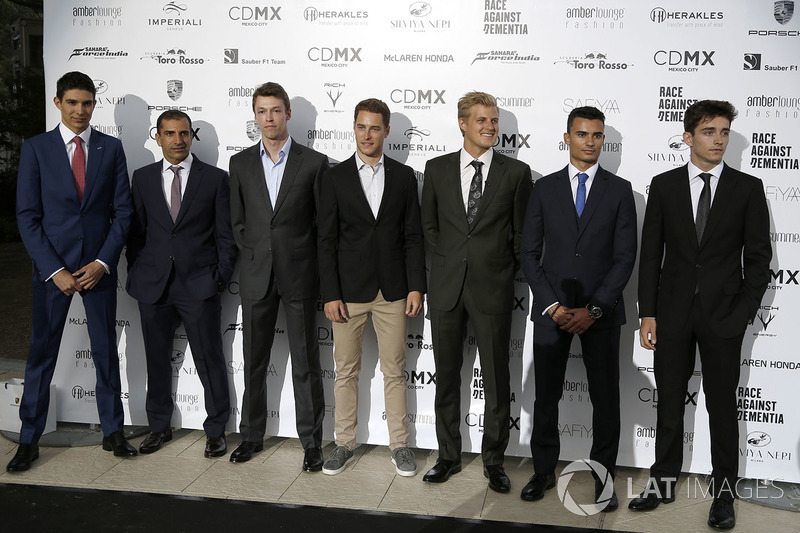 Esteban Ocon, Force India F1, Marc Gene, Ferrari, Daniil Kvyat, Scuderia Toro Rosso , Stoffel Vandoorne, McLaren, Marcus Ericsson, Sauber, Pascal Wehrlein, Sauber and Charles Leclerc, Prema Racing