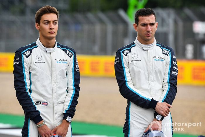 George Russell, Williams, Nicholas Latifi, Williams antes de la presentación del coche de Fórmula 1 de 2022
