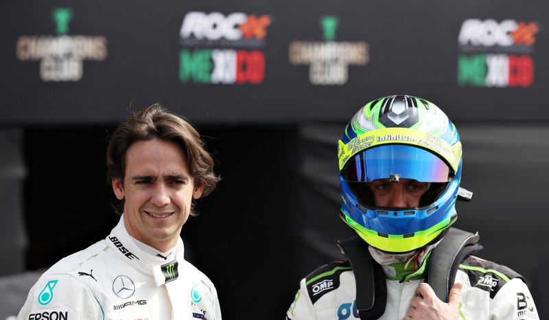 Esteban Gutierrez and Benito Guerra prepare to drive during previews