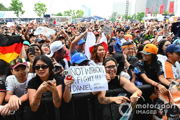 McLaren fans show their support in the fan zone