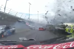 Ryan Newman's view of the multi-car accident