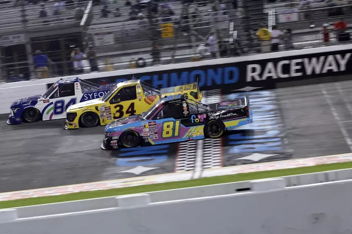 Connor Mosack, McAnally-Hilgemann Racing Chevrolet, Layne Riggs, Ford, Patrick Staropoli, Toyota