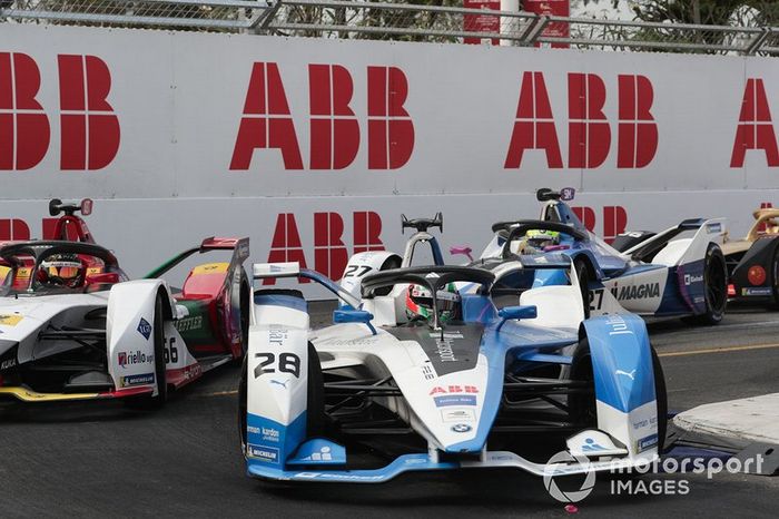 Antonio Felix da Costa, BMW I Andretti Motorsports, BMW iFE.18, Daniel Abt, Audi Sport ABT Schaeffler, Audi e-tron FE05, Alexander Sims, BMW I Andretti Motorsports, BMW iFE.18 