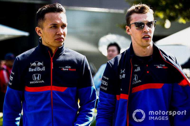 Alexander Albon, Toro Rosso and Daniil Kvyat, Toro Rosso
