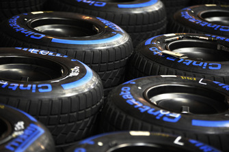 Wet Pirelli tyres are prepared for the weekend