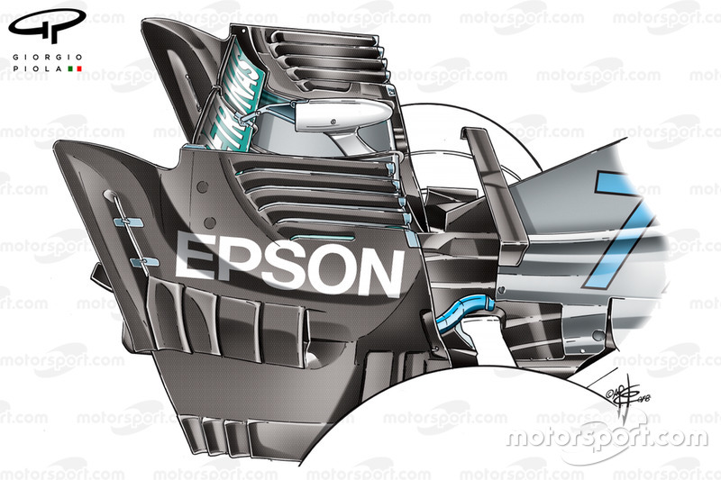 Mercedes W09, hátsó szárny, véglap, Szingapúri GP