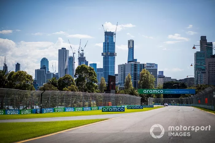 Aramco branding around the track