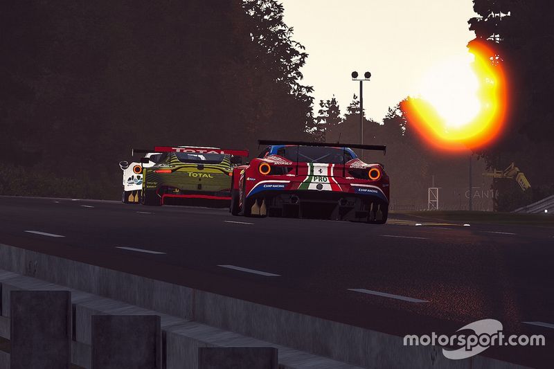 Acciones en la pista al atardecer