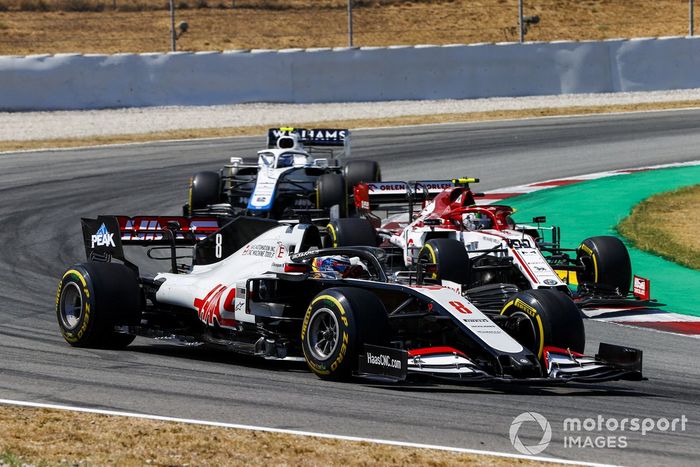 Romain Grosjean, Haas VF-20, Antonio Giovinazzi, Alfa Romeo Racing C39, Nicholas Latifi, Williams FW43