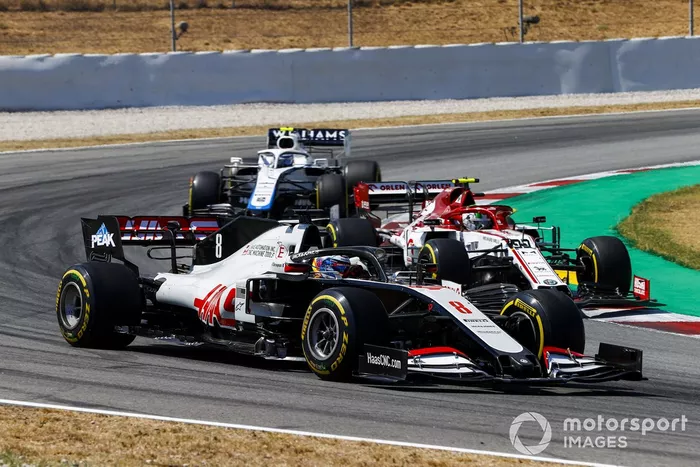 Romain Grosjean, Haas VF-20, Antonio Giovinazzi, Alfa Romeo Racing C39, Nicholas Latifi, Williams FW43