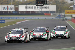 Norbert Michelisz, Honda Racing Team JAS, Honda Civic WTCC, Tiago Monteiro, Honda Racing Team JAS, Honda Civic WTCC, Rob Huff, Honda Racing Team JAS, Honda Civic WTCC in MAC3 qualifying