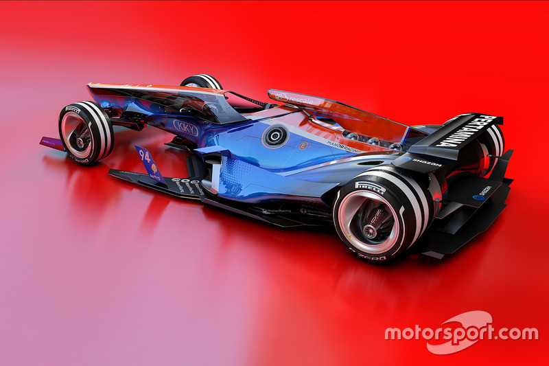 Desain fantasi mobil Manor Racing 2030 