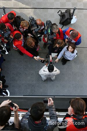 Lewis Hamilton, Mercedes AMG F1 Team with the media