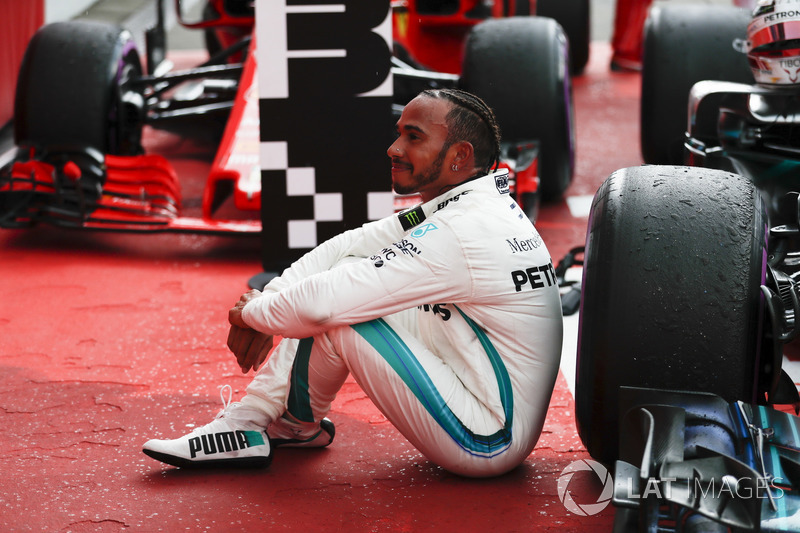 Lewis Hamilton, Mercedes AMG F1, in parc ferme