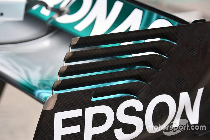 Mercedes-Benz F1 W08 detalle del alerón trasero